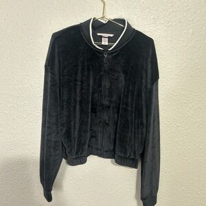 Victoria's Secret Black Velvet Bomber Jacket